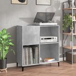 vidaXL Armoire à disques gris béton 84 5x38x89 cm bois d'ingénierie