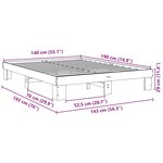 vidaXL Cadre de lit sans matelas 140x190 cm bois massif de chêne
