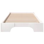 vidaXL Cadre de lit surélevé avec stockage Blanc Bois massif en pin