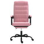 vidaXL Fauteuil inclinable de bureau Rose Velours