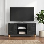 vidaXL Meuble TV Noir 102 x 34 5 x 50 cm Bois d'ingénierie
