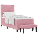 vidaXL Lit à ressorts avec tête de lit Rose 200 x 90 cm Velours