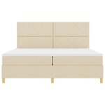 vidaXL Lit avec sommier à ressorts Crème 200x200 cm Tissu