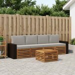 vidaXL Ensemble de canapés d'extérieur 5 Pièces Naturel et gris clair