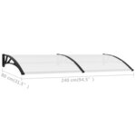 vidaXL Auvent de porte Noir et transparent 240x80 cm PC