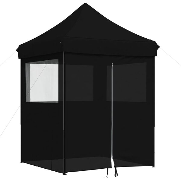 vidaXL Tente de réception pliable escamotable 4 parois latérales noir