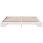 vidaXL Cadre de Lit Blanc Bois 200 x 200 cm Résistant Lit Blanc