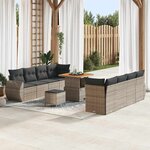 vidaXL Ensemble de canapé de jardin 11 Pièces Gris polyrotin