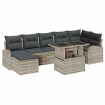vidaXL Ensemble de canapé de jardin avec coussin 8 Pièces Gris clair