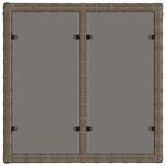 vidaXL Table de Jardin Gris et Noir 55 x 55 x 37 cm Rattan PE et Verre