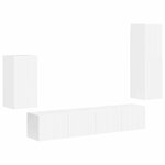 vidaXL Ensemble meuble TV 4 Pièces Blanc brillant Bois d'ingénierie