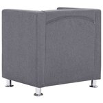 vidaXL Fauteuil cube Gris clair Tissu