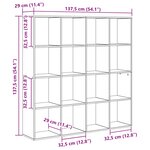 vidaXL Bibliothèque Chêne noir 137 5 x 29 x 137 5 cm Bois d'ingénierie