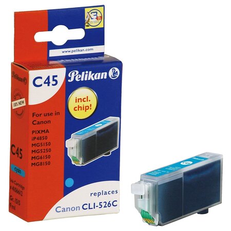 C45 cartouche jet d'encre compatible avec oem cli-526c 4541b001 cyan pelikan printing