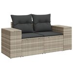vidaXL Salon de jardin 5 Pièces avec coussins gris clair résine tressée