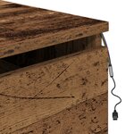 Table de chevet vidaXL avec éclairage LED monté au mur en bois ancien 50x36x30 cm