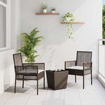 vidaXL Ensemble bistro de jardin 3 Pièces Marron Poly rotin