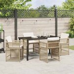 vidaXL Ensemble de salle à manger pour jardin 5 Pièces Beige polyrotin