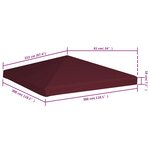 vidaXL Toile supérieure de gazebo 310 g/m² 3x3 m Bordeaux