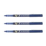 Stylo roller Hi-Tecpoint V7 Encre liquide Pointe moyenne Bleu x 3 PILOT