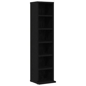 vidaXL Armoire à CD chêne noir 21x20x88 cm bois d'ingénierie