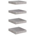 vidaXL Étagères murales flottantes 4 Pièces gris béton 23x23 5x3 8 cm MDF