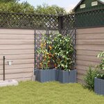 vidaXL Pots de jardin Gris clair 80 x 80 x 142 cm Acier