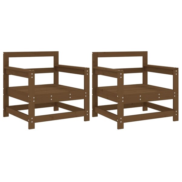 vidaXL Chaises de jardin lot de 2 marron miel bois massif de pin