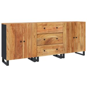 vidaXL Buffets 3 Pièces Bois d'acacia solide