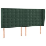 vidaXL Tête de lit avec oreilles Vert foncé 183x23x118/128 cm Velours