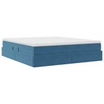 vidaXL Lit avec rangement et matelas Bleu foncé 160 x 200 cm Velours
