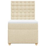 vidaXL Sommier à lattes de lit avec matelas Crème 100x200 cm Tissu