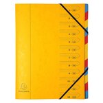Trieur agrafé avec élastiques 12 compartiments - Couleurs Aléatoires x 8 EXACOMPTA
