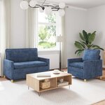 vidaXL Ensemble de Canapés 2 Pièces Bleu Polyester