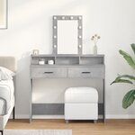 vidaXL Table de Toilette Gris 100 x 41 x 140 cm Bois d'ingénierie