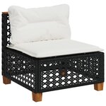 vidaXL Salon de jardin 6 Pièces avec coussins noir résine tressée