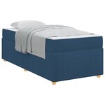 vidaXL Cadre de lit avec matelas Bleu 90 x 200 cm tissu