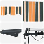 vidaXL Auvent rétractable automatique avec LED vert et jaune 450x300 cm