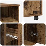vidaXL Bureau avec roulettes avec tiroir Bois Ancien 91 x 50 x 77 cm