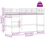 vidaXL Lit mezzanine pour enfants Noir et Bleu 90 x 190 cm Métал