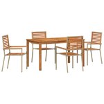 vidaXL Ensemble de salle à manger pour jardin 5 Pièces Beige Poly rotin