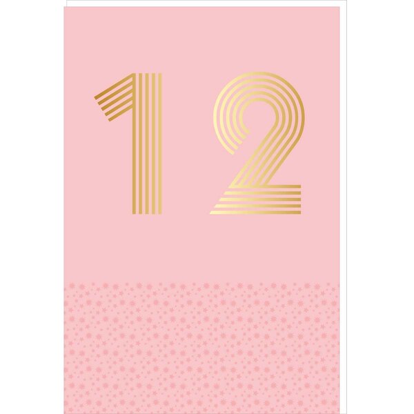 Carte D'anniversaire 12 Ans En Or - Rose - A Message - Pour Enfant Garçon Fille - 11 5 X 17 Cm - Draeger paris