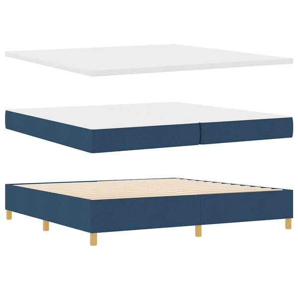 vidaXL Lit à ressorts avec matelas gris foncé 90x190 cm Bleu