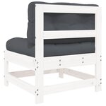 vidaXL Canapé central avec coussins blanc bois de pin massif