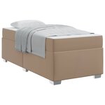 vidaXL Cadre de lit avec matelas Cappuccino 100 x 200 cm tissu