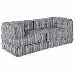 vidaXL Canapé Modulable 2 Pièces Gris 140 x 70 x 56 cm tissu