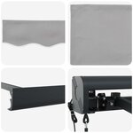 vidaXL Auvent Gris clair 350 x 250 x 165 cm Polyester et Aluminium