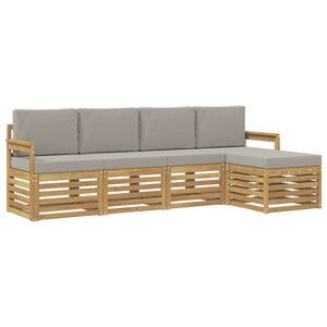 vidaXL Ensemble de canapés d'extérieur 5 pc Blanc et gris clair