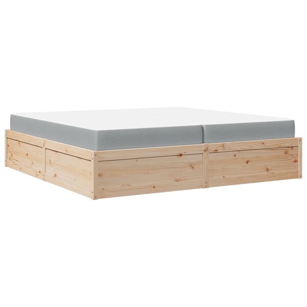 vidaXL Lit avec matelas 200x200 cm bois massif de pin