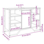 vidaXL Armoire lavabo de salle de bain chêne fumé 91x35x60 cm